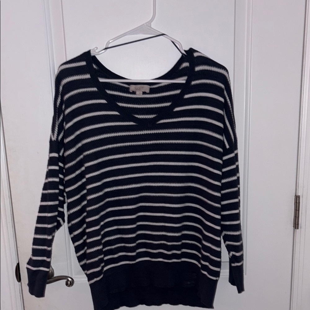 Women's Striped Sweater - Black and White